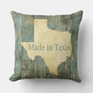 Rugged Made in Texas Blue Throw Pillow