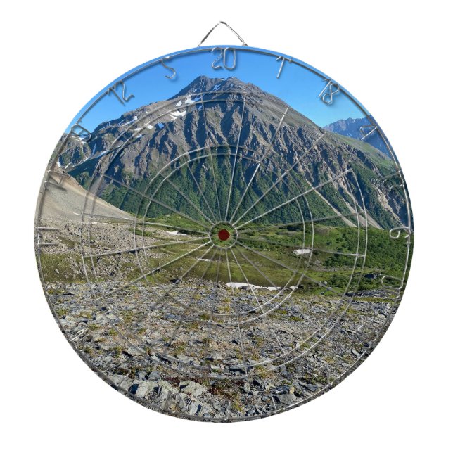 Rugged Mountain Adventure - Summer Hike Dartboard  (Front)