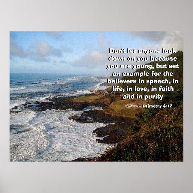 Rugged Ocean Coast Called by God Print (Front)