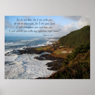 Rugged Ocean Coast Isaiah 41:10 Print