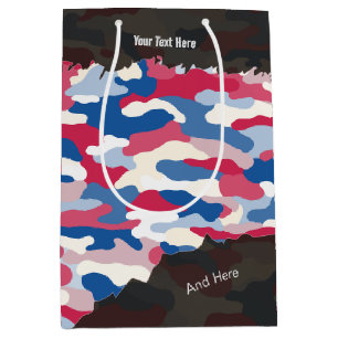 Rugged Patriotic Camouflage Personalized Medium Gift Bag
