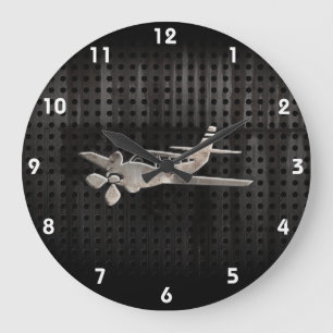 Rugged Plane Large Clock