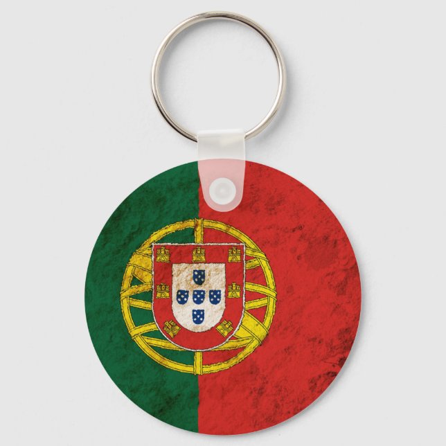 Rugged Portuguese Flag Key Ring (Front)