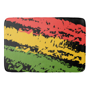 Rugged Rasta Stripes Design Bath Mat