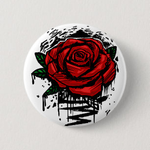 Rugged Rose 6 Cm Round Badge