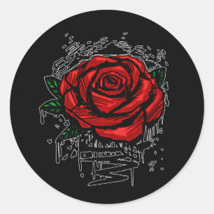 Rugged Rose  Classic Round Sticker