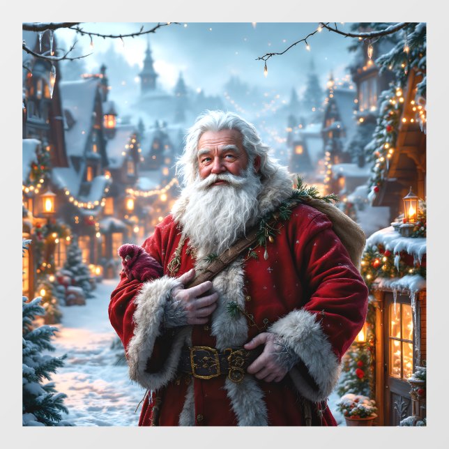 Rugged Santa Window Cling (Sheet)