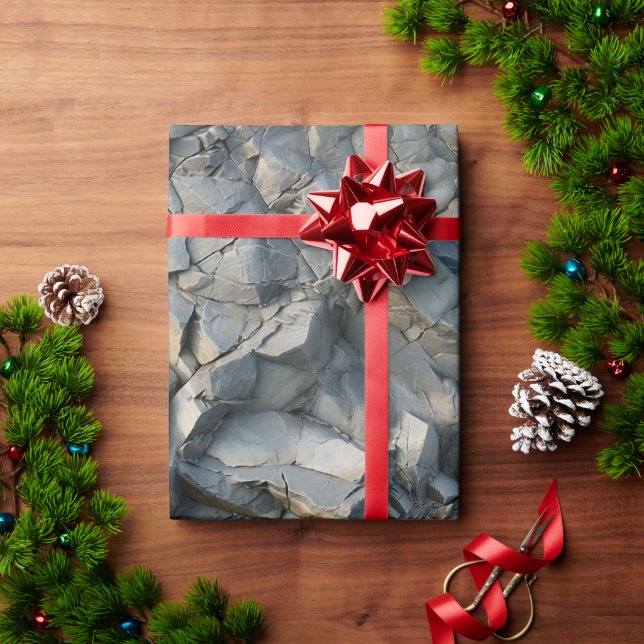 Rugged Stone Texture Wrapping Paper Roll (Holiday Gift)