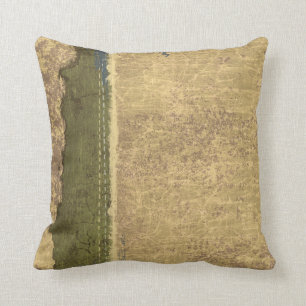 Rugged Tan and Forest Green Throw Pillow