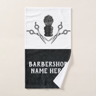 Rugged Trendy Modern Barber Scissors Barbershop Hand Towel