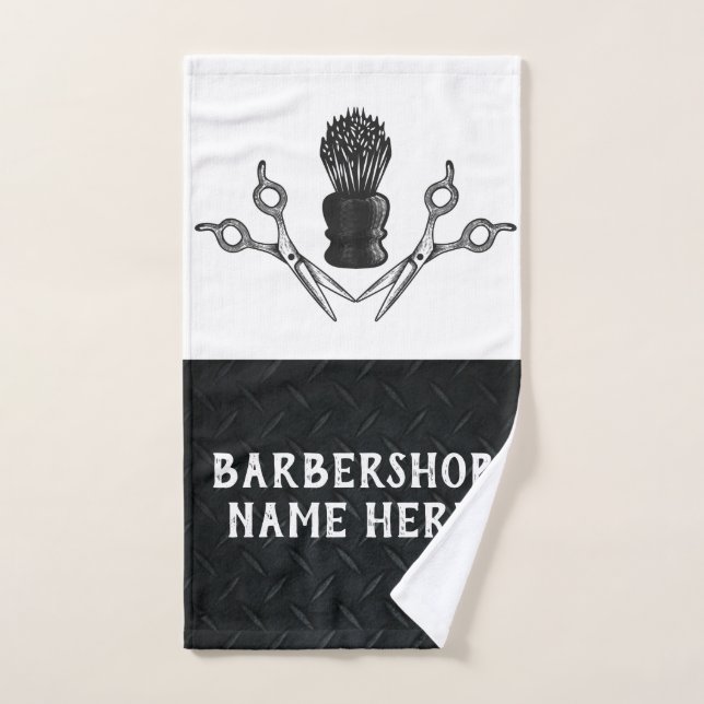 Rugged Trendy Modern Barber Scissors Barbershop Hand Towel (Hand Towel)