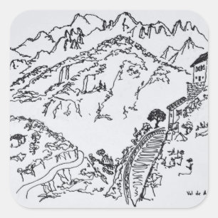 Rugged Val d'Asco Corsica, France Square Sticker