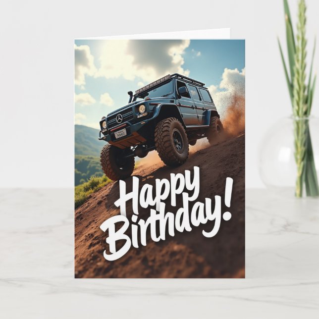 Rugged Vehicle Birthday Card (Front)