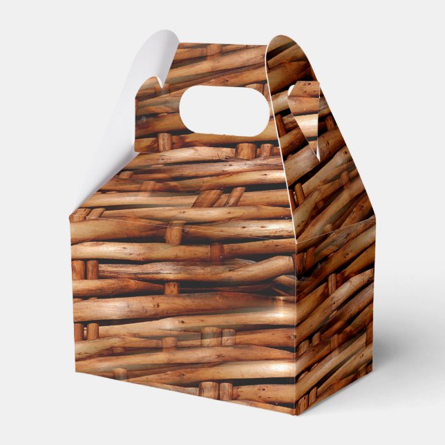 Rugged Wicker Basket Look Favour Box (Front Side)