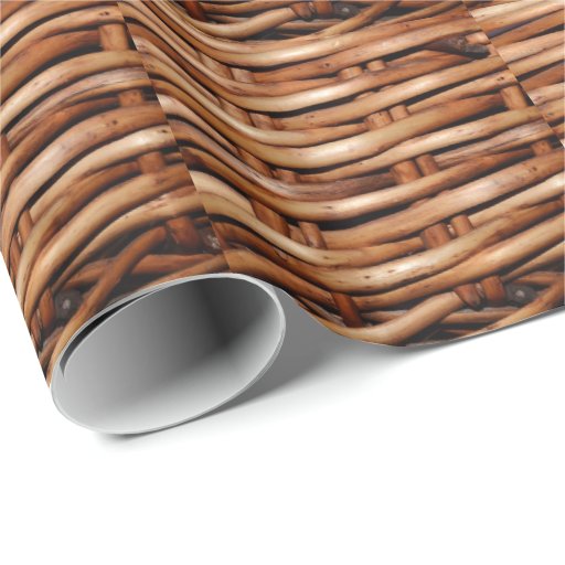 Image of Rugged Wicker Basket Look Wrapping Paper