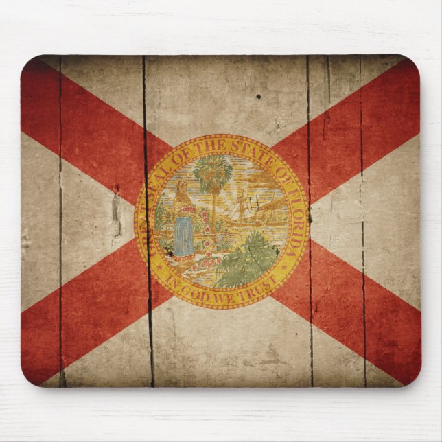 Rugged Wood Florida Flag Mouse Mat (Front)