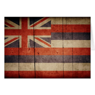 Rugged Wood Hawaii Flag