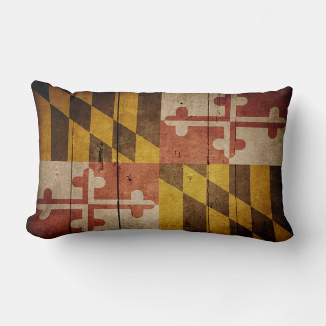Rugged Wood Maryland Flag Lumbar Cushion (Front)