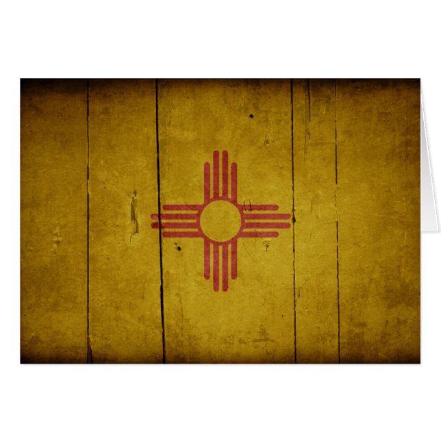 Rugged Wood New Mexico Flag (Front Horizontal)