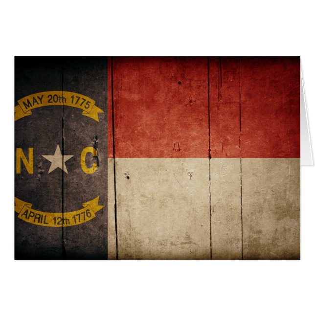 Rugged Wood North Carolina Flag (Front Horizontal)