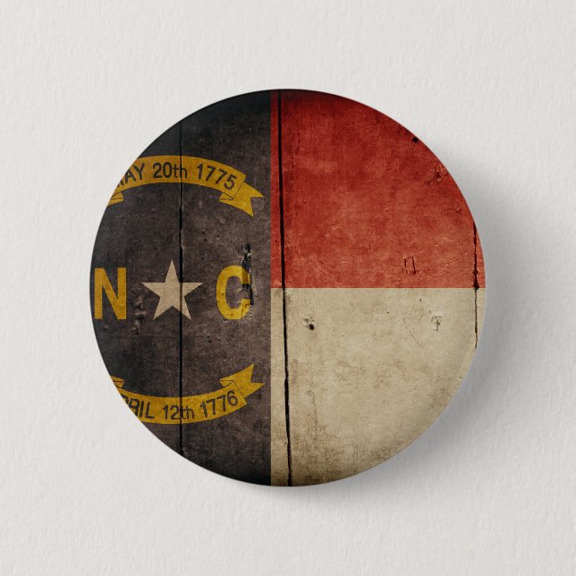 Rugged Wood North Carolina Flag 6 Cm Round Badge (Front)