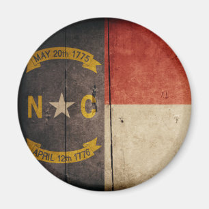 Rugged Wood North Carolina Flag Magnet