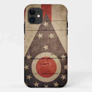 Rugged Wood Ohio Flag iPhone 11 Case