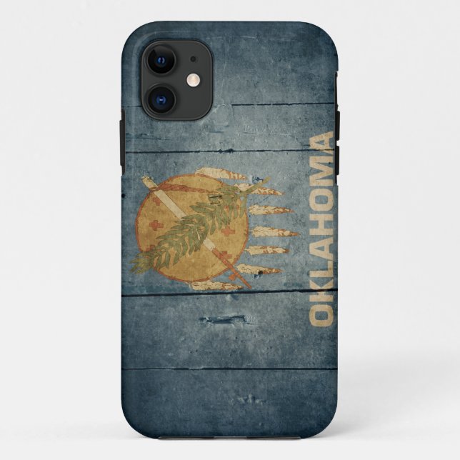 Rugged Wood Oklahoma Flag Case-Mate iPhone Case (Back)