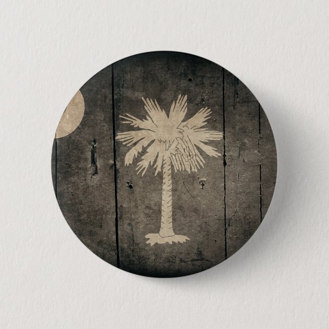Rugged Wood South Carolina Flag 6 Cm Round Badge (Front)