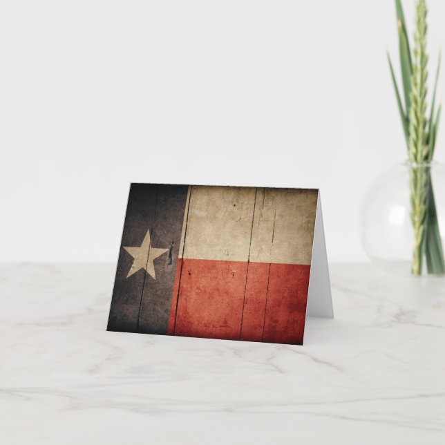 Rugged Wood Texas Flag Card (Front)