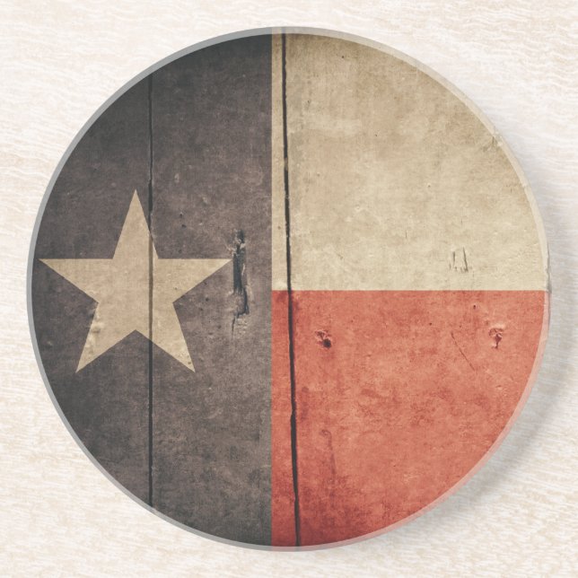 Rugged Wood Texas Flag Coaster (Front)