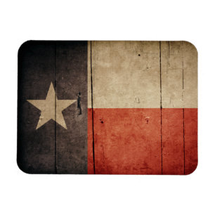 Rugged Wood Texas Flag Magnet