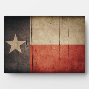 Rugged Wood Texas Flag Plaque