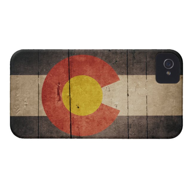 Rugged Wooden Colorado Flag Case-Mate iPhone Case (Back Horizontal)