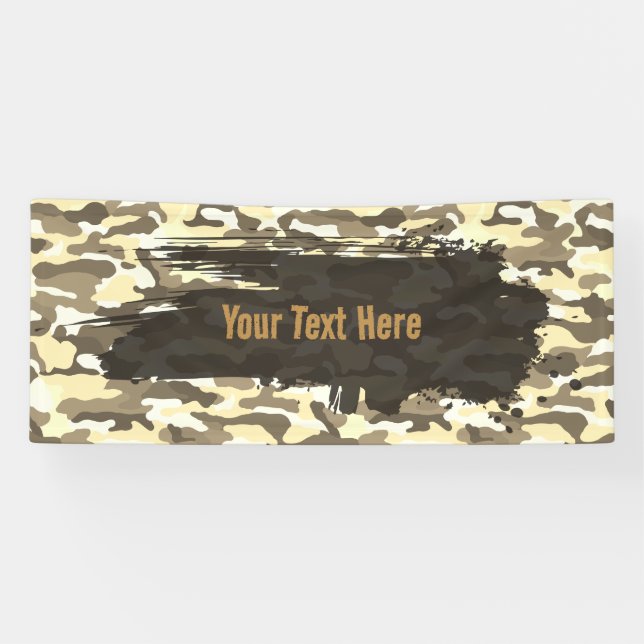 Rugged Yellow Camouflage Long Banner (Horizontal)
