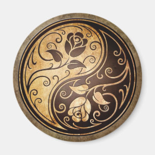 Rugged Yin Yang Roses Magnet