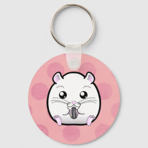 Rugular All White Syrian Hamster Key Ring