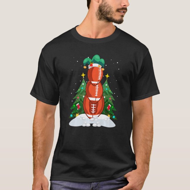 Rugy snowman football player football Premium T-Shirt (Front)