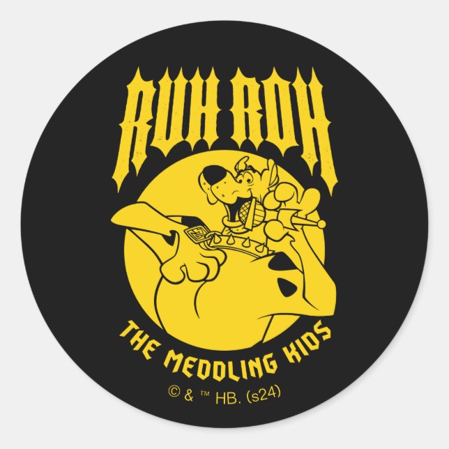 Ruh Roh Scooby-Doo The Meddling Kids Icon Classic Round Sticker (Front)