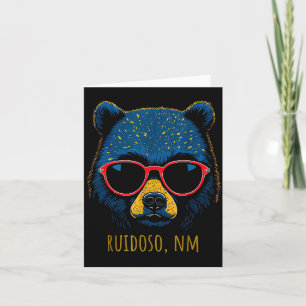 Ruidoso New Mexico Bear Wearing Sungles Design  Card