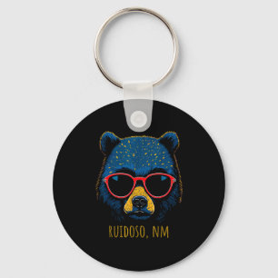 Ruidoso New Mexico Bear Wearing Sungles Design  Key Ring