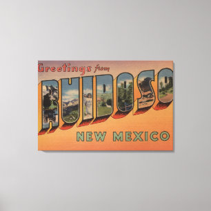 Ruidoso, New Mexico - Large Letter Scenes Canvas Print