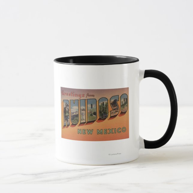 Ruidoso, New Mexico - Large Letter Scenes Mug (Right)