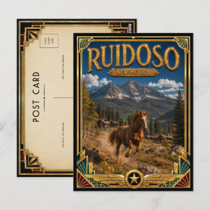 Ruidoso New Mexico Vintage Art Deco Golden Age Postcard