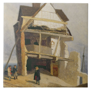 Ruined House, c.1807-10 (oil on millboard mounted Tile