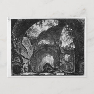 Ruins of a Gallery of Statues in Hadrian`s Villa Postcard