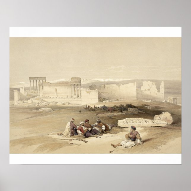 Ruins of Baalbec, May 5th 1839, plate 77 from Volu Poster (Front)