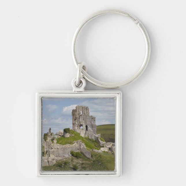 Ruins of Corfe Castle, near Wareham, Dorset, Key Ring (Front)