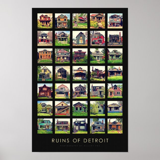 Ruins of Detroit Poster - Abandoned Homes (Front)