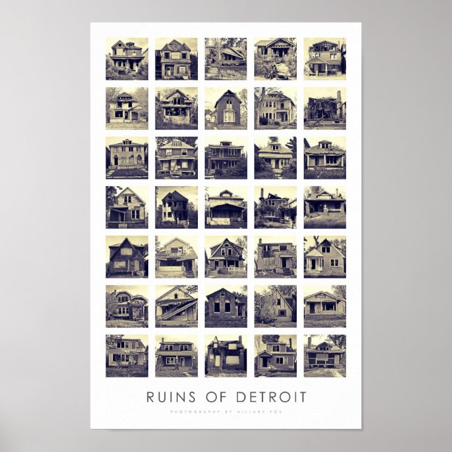 Ruins of Detroit Poster - Abandoned Homes (Front)